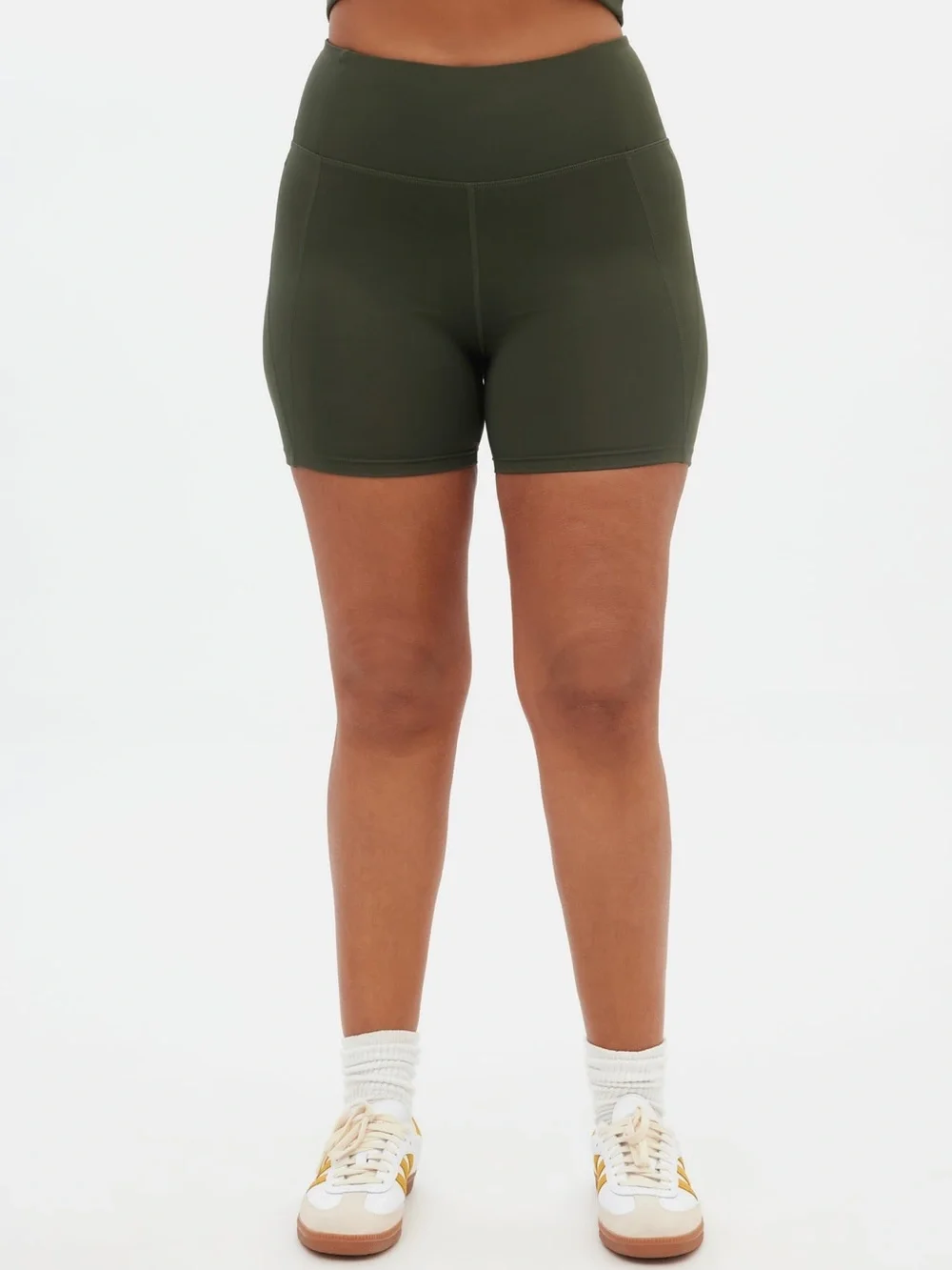 girlfriend collective Olive Green High-Rise Bike Shorts